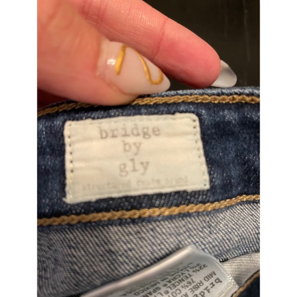 bridge by gly womens dark wash ripped ankle skinny jeans size 23 - Picture 2 of 4